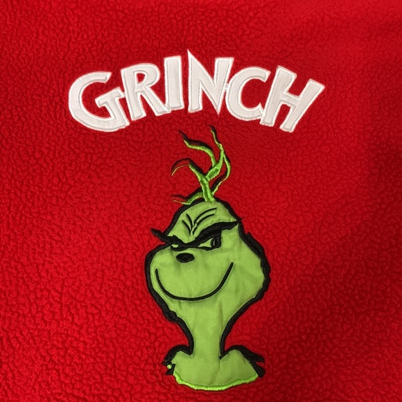 Grinch Forever 21 Hoodie Sweatshirt Size  S Red Pullover Embroidered Loose Fit - Picture 8 of 13